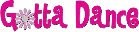 A logo for gotta dance with a flower in the middle