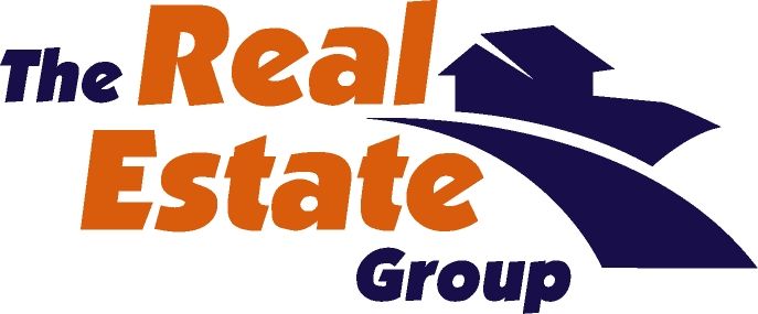 A logo for the real estate group with a house on it