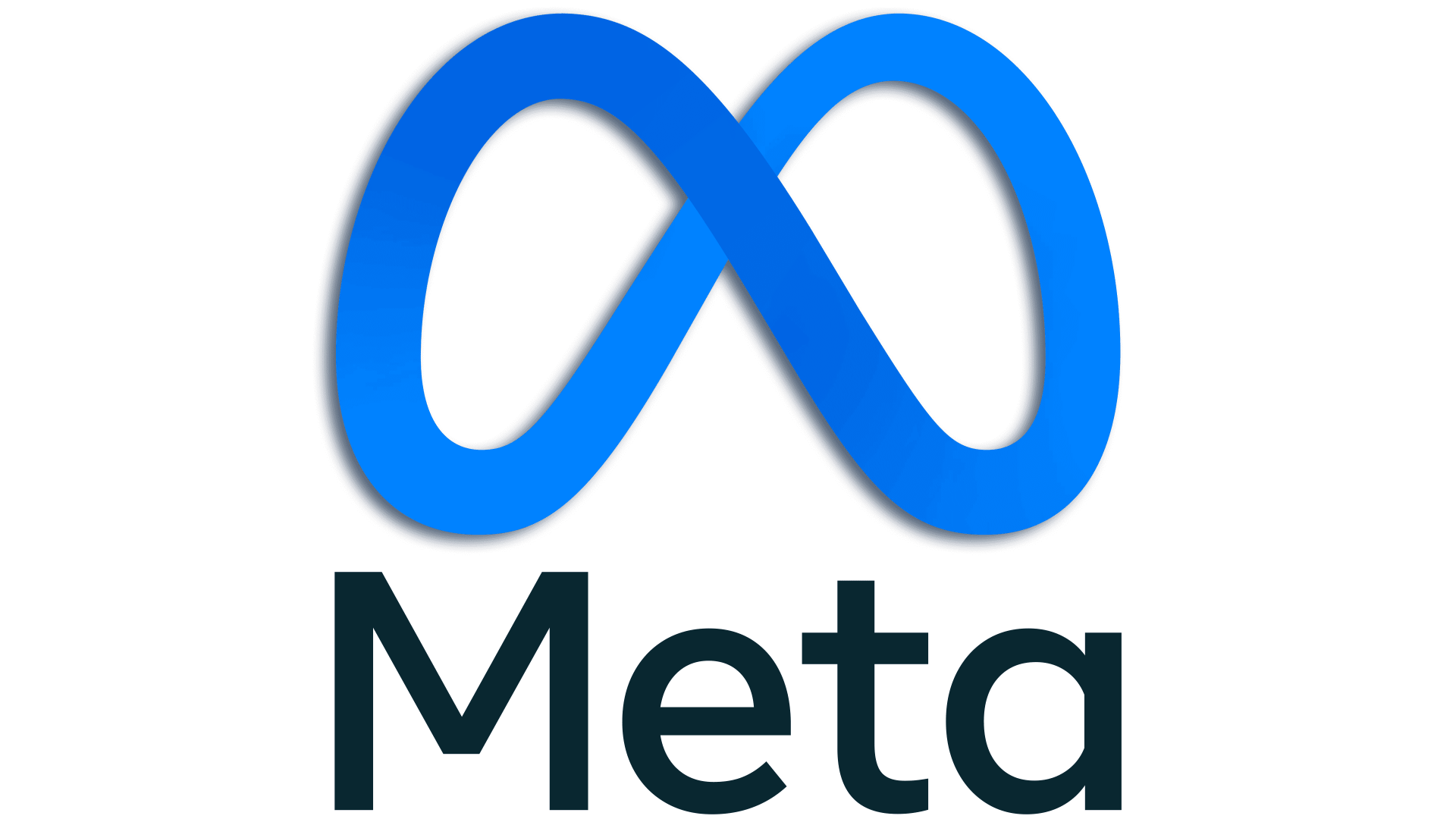 The meta logo is a blue infinity symbol on a white background.