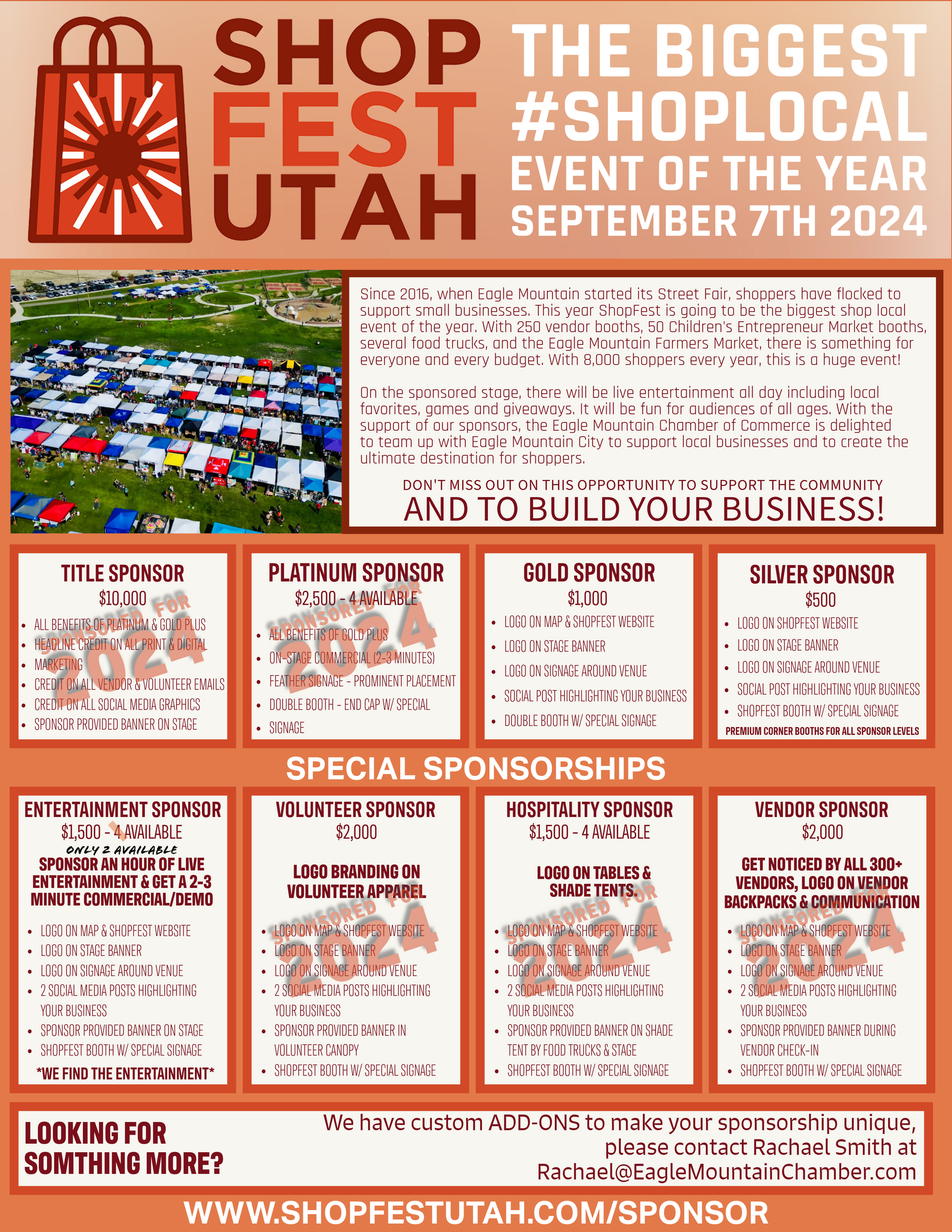 A flyer for the biggest shop local event of the year in utah.