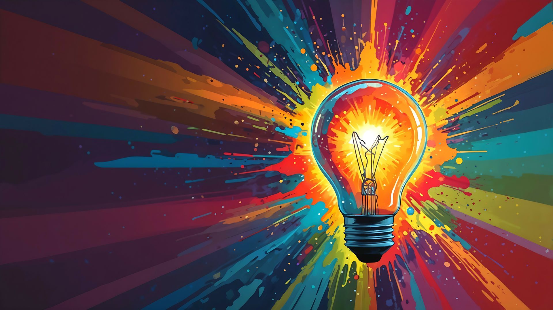 Lightbulb on a colorful background