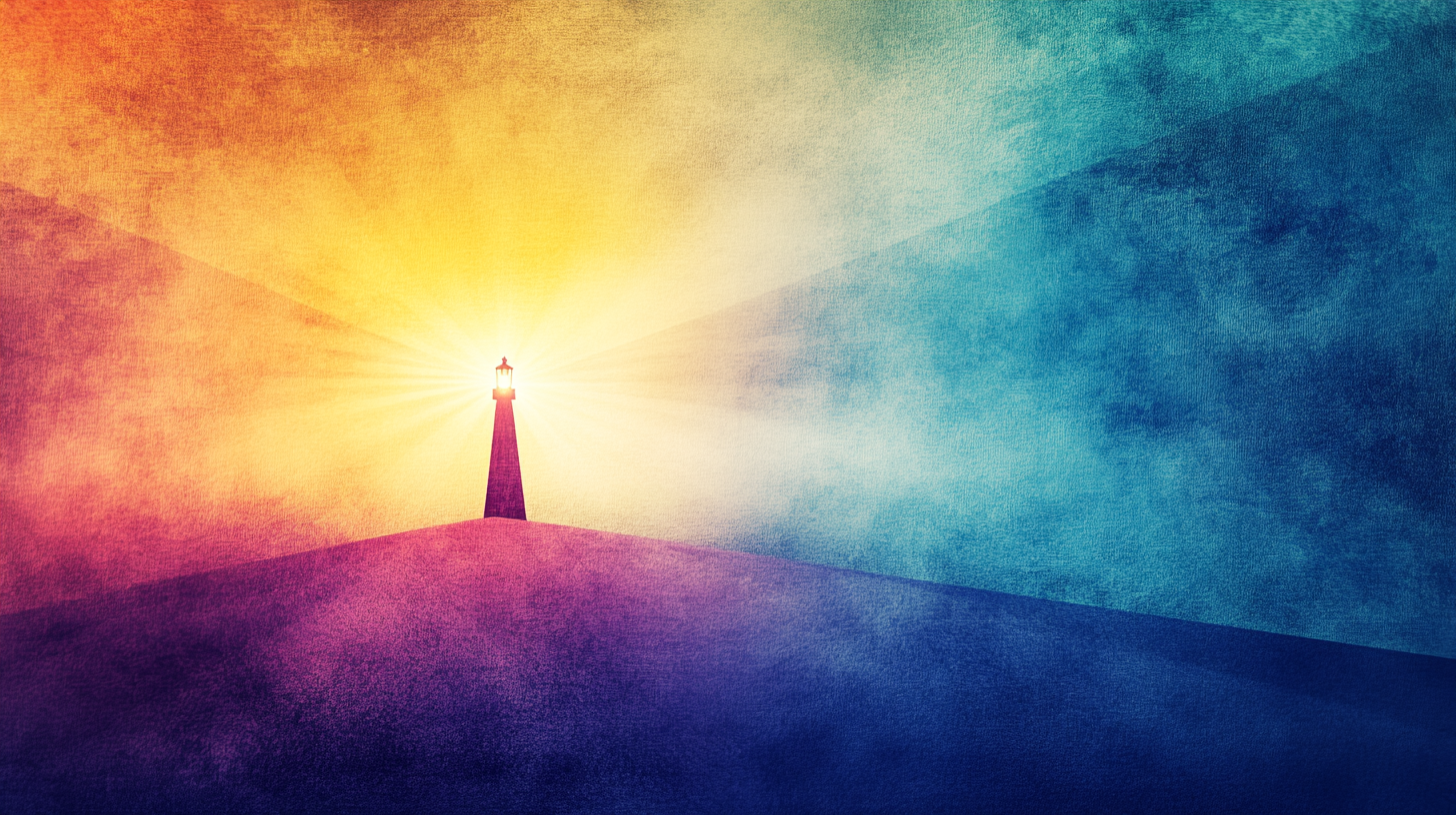 A lighthouse beam cutting through fog, representing the clarity a Fractional CDO brings to nonprofit fundraising challenges.