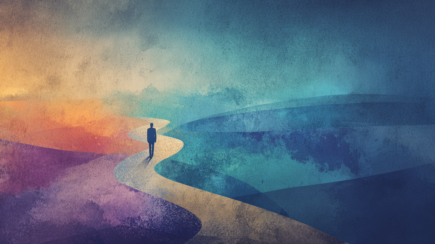 Silhouette walking forward, representing nonprofit leadership navigating change with confidence