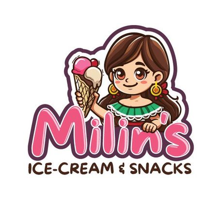 The logo for milan 's ice cream has two ice cream cones on it.
