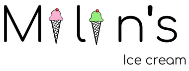 The logo for milan 's ice cream has two ice cream cones on it.