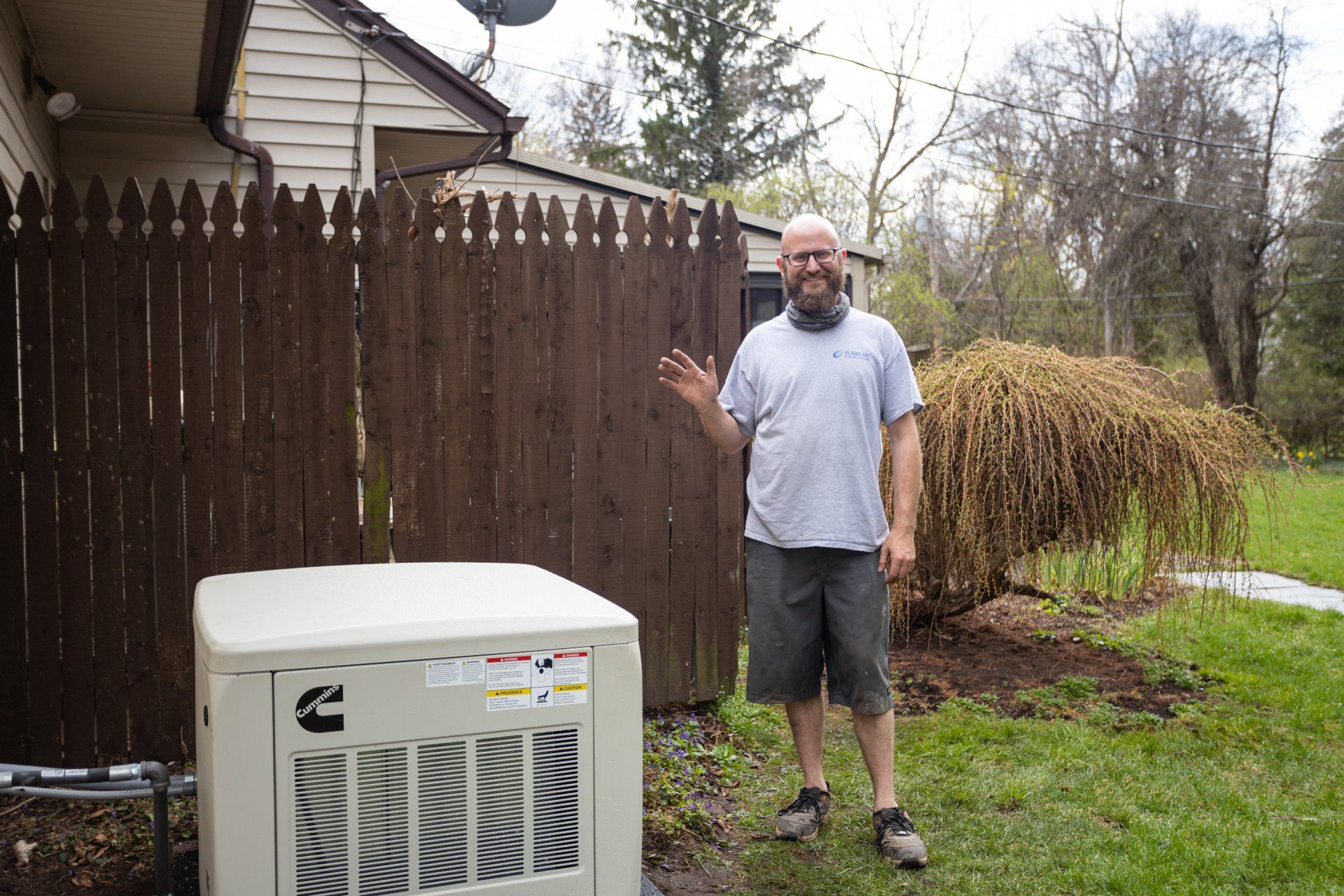 Image of a completed standby generator installation.
