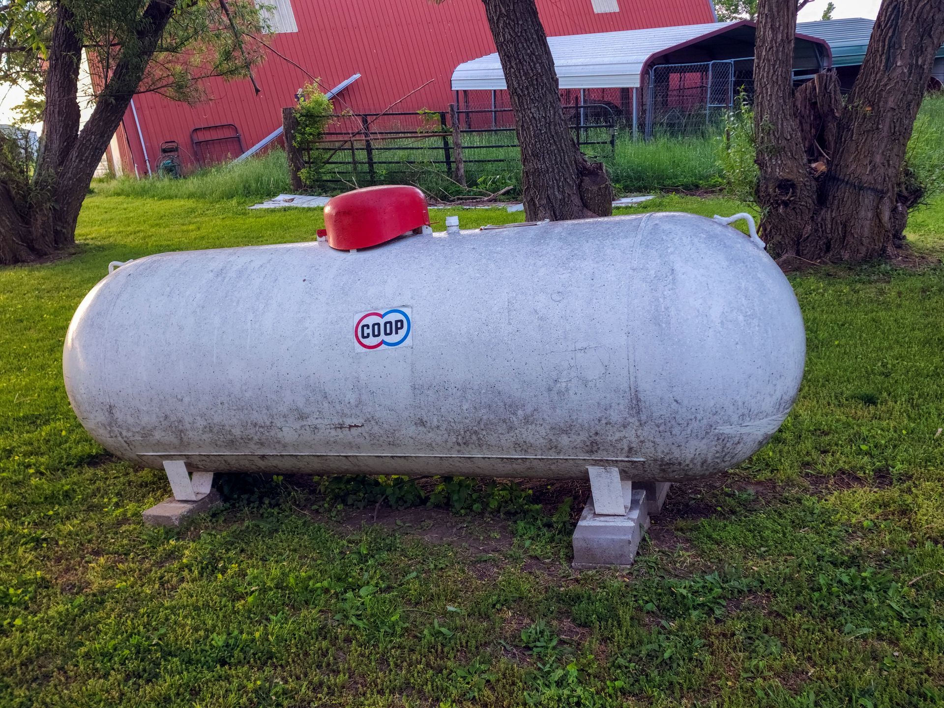 Propane tanks like the one pictured can experience in in extreme cold weather.