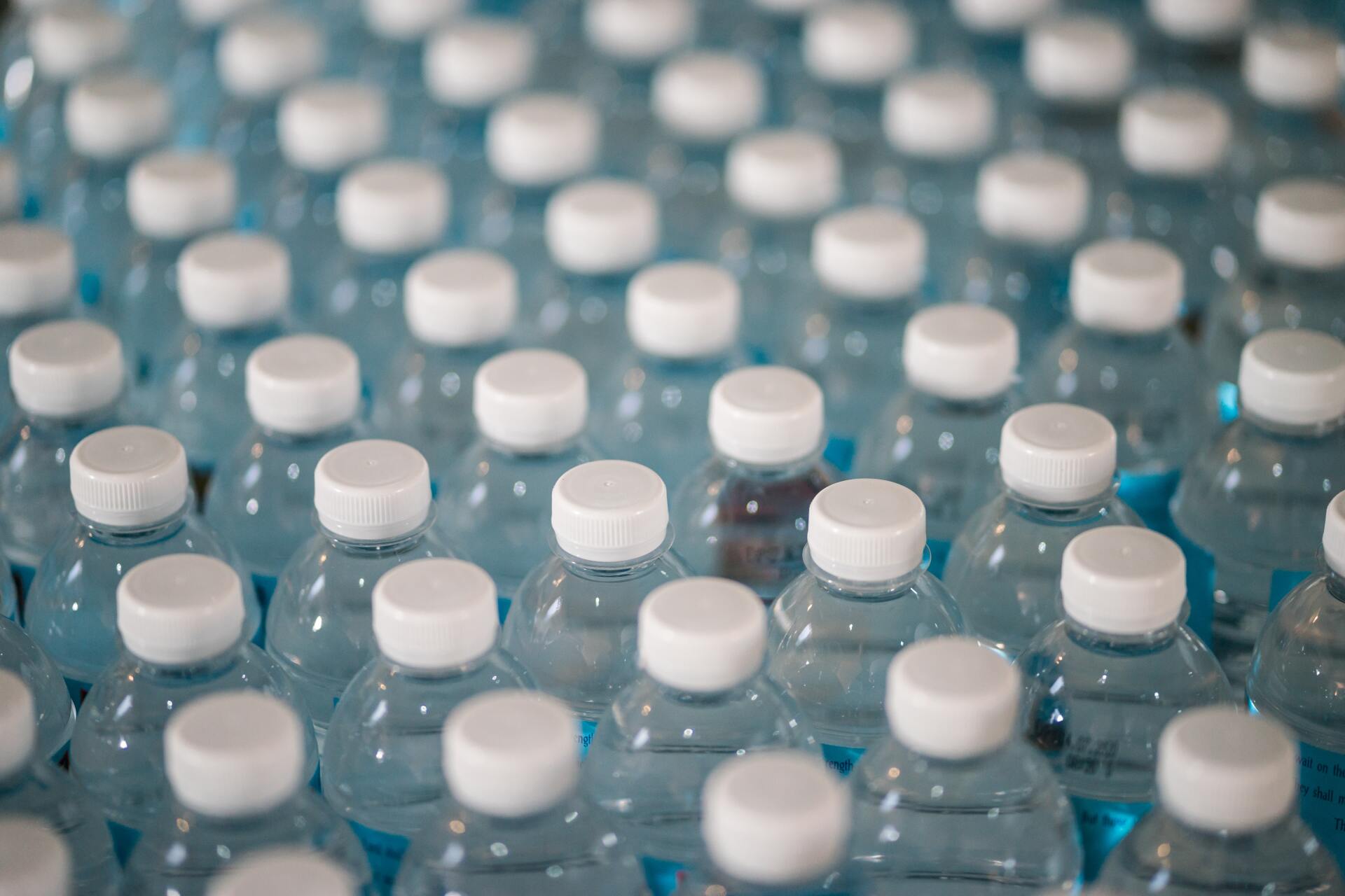 Image of mass-manufactured plastic water bottles.