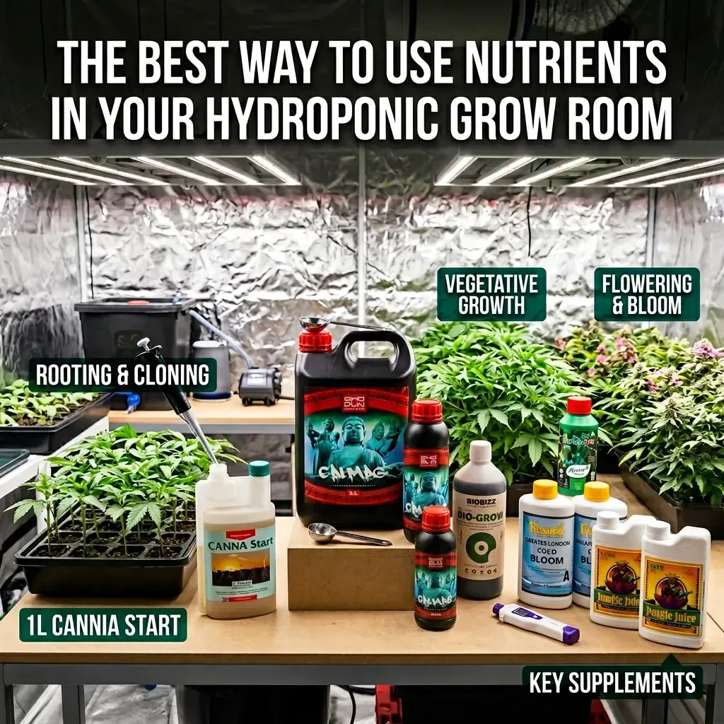 Getting nutrients right in a plant hydroponic grow room is about control and consistency