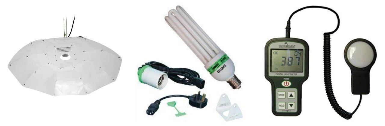 Hydroponics lighting equipment including bulbs and reflectors