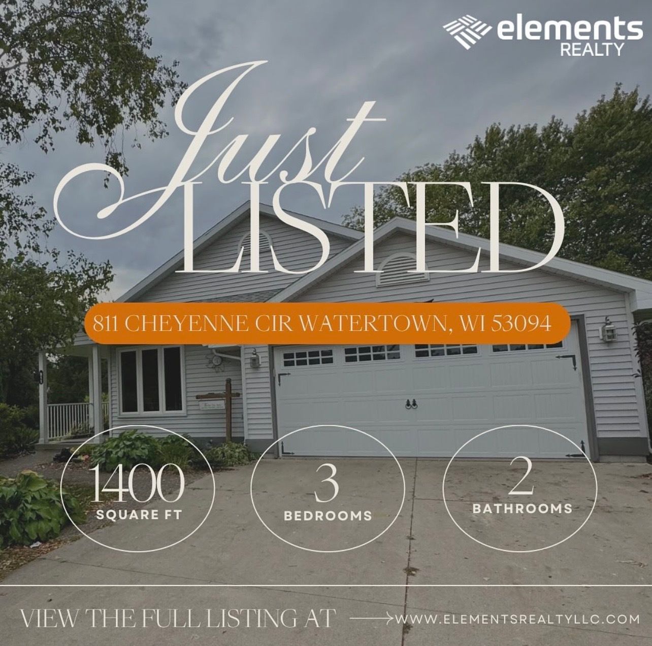 An advertisement for a house that is just listed