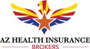 a logo for az health insurance brokers with an eagle and a star