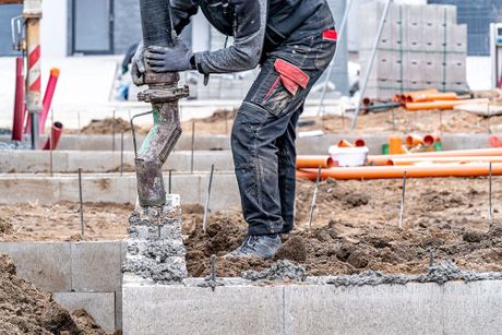 a construction worker working on a building site