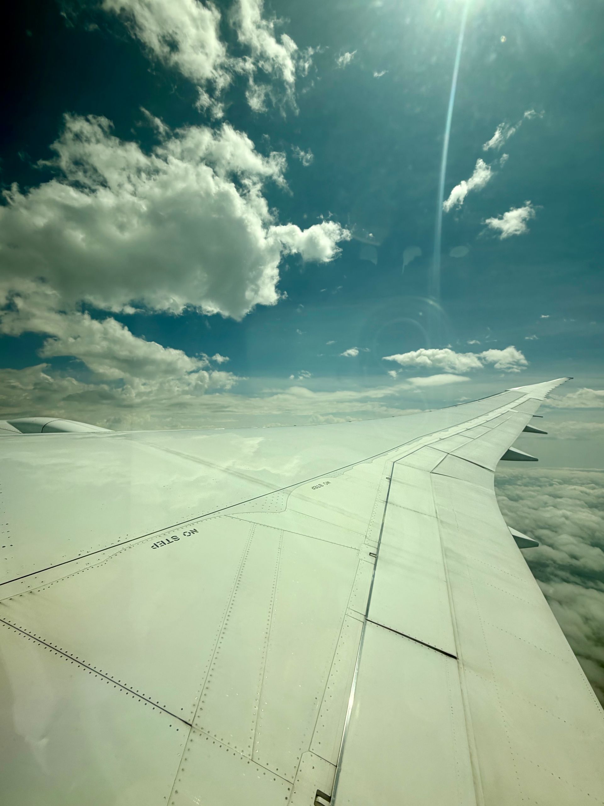 Last view on Japan from air plane window
