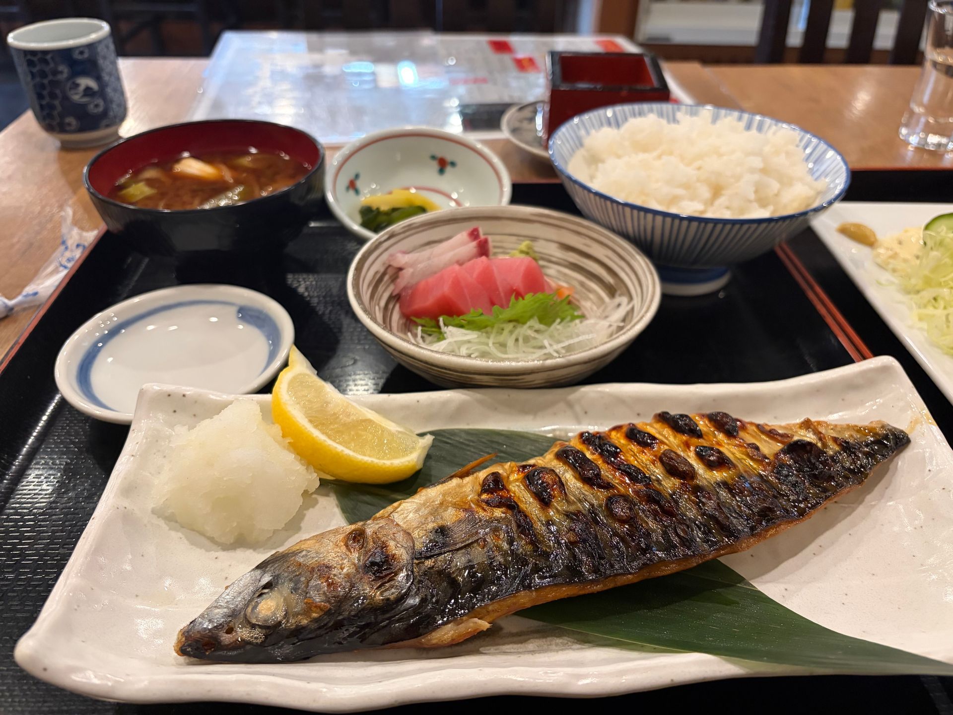 lunch at seafood restaurant