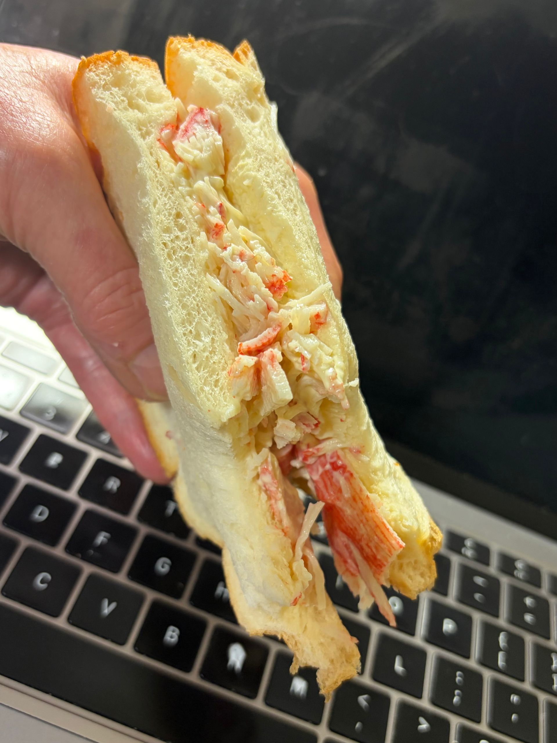 surimi sandwich on  shokuopan Japanese bread