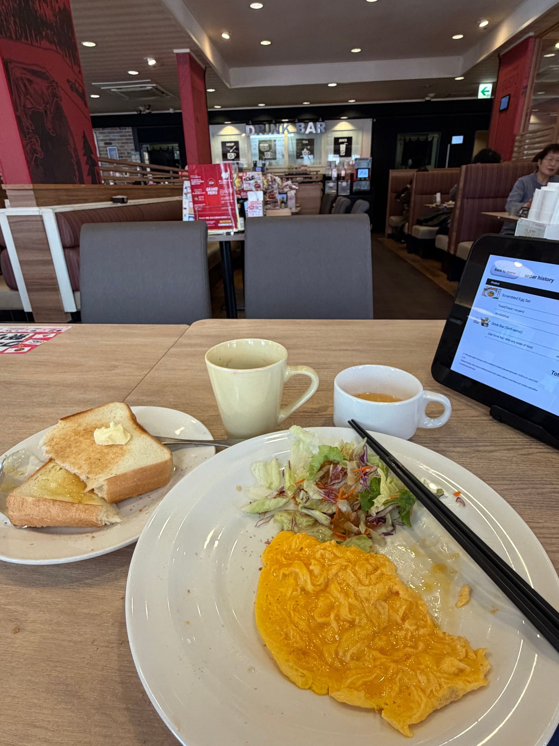 breakfast at robot serv iced coffee restaurant