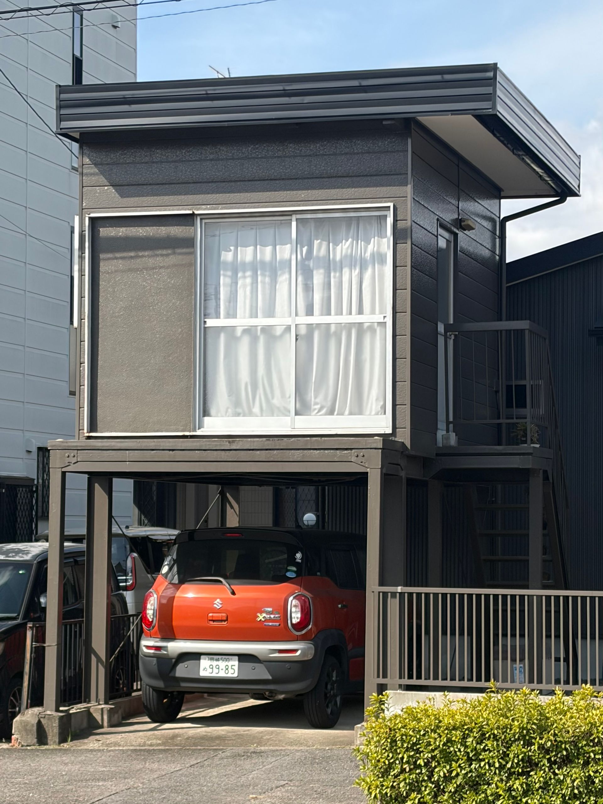 funny car port with living room on top