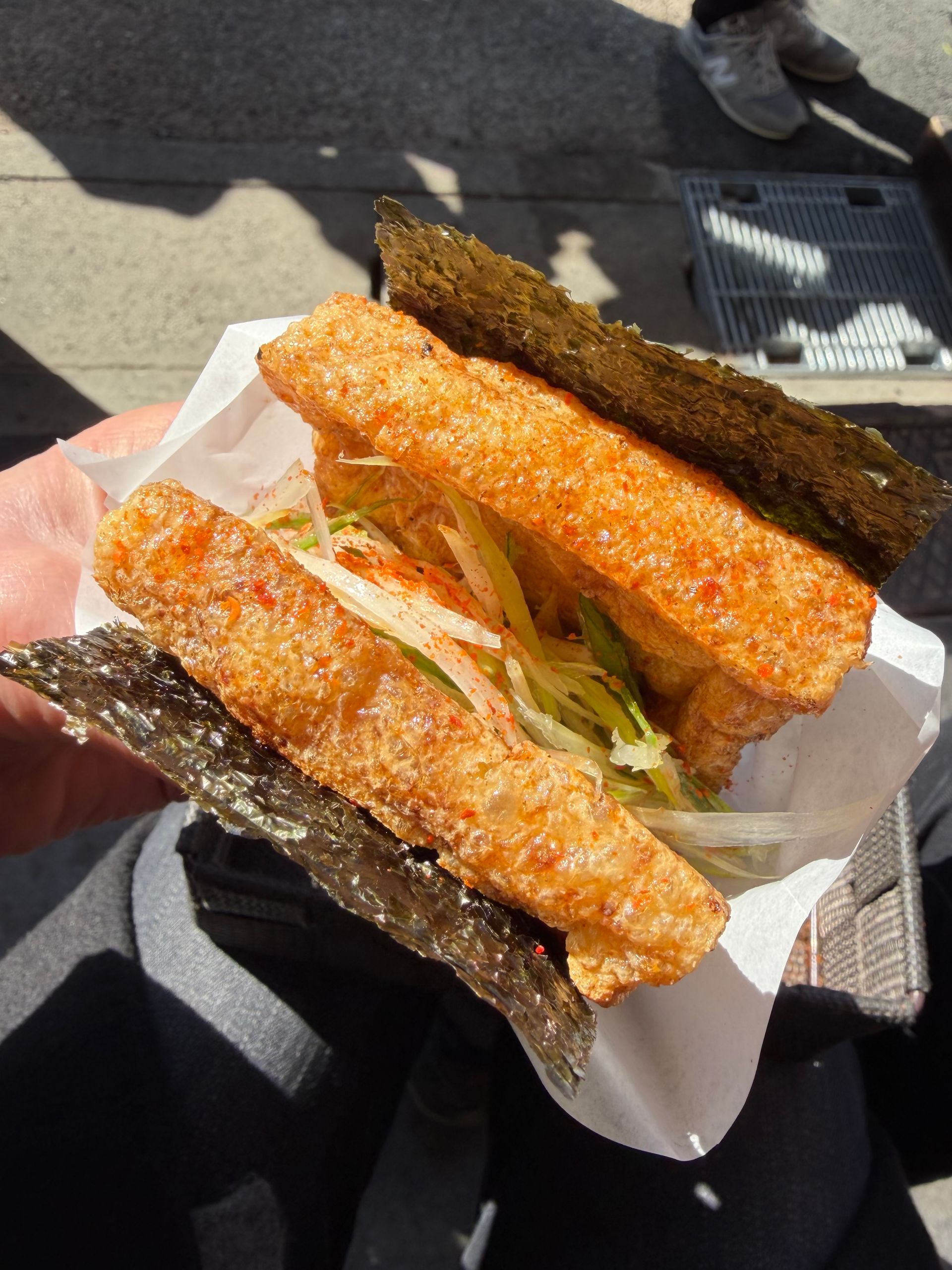 inari sushi deep fried as a sandwich