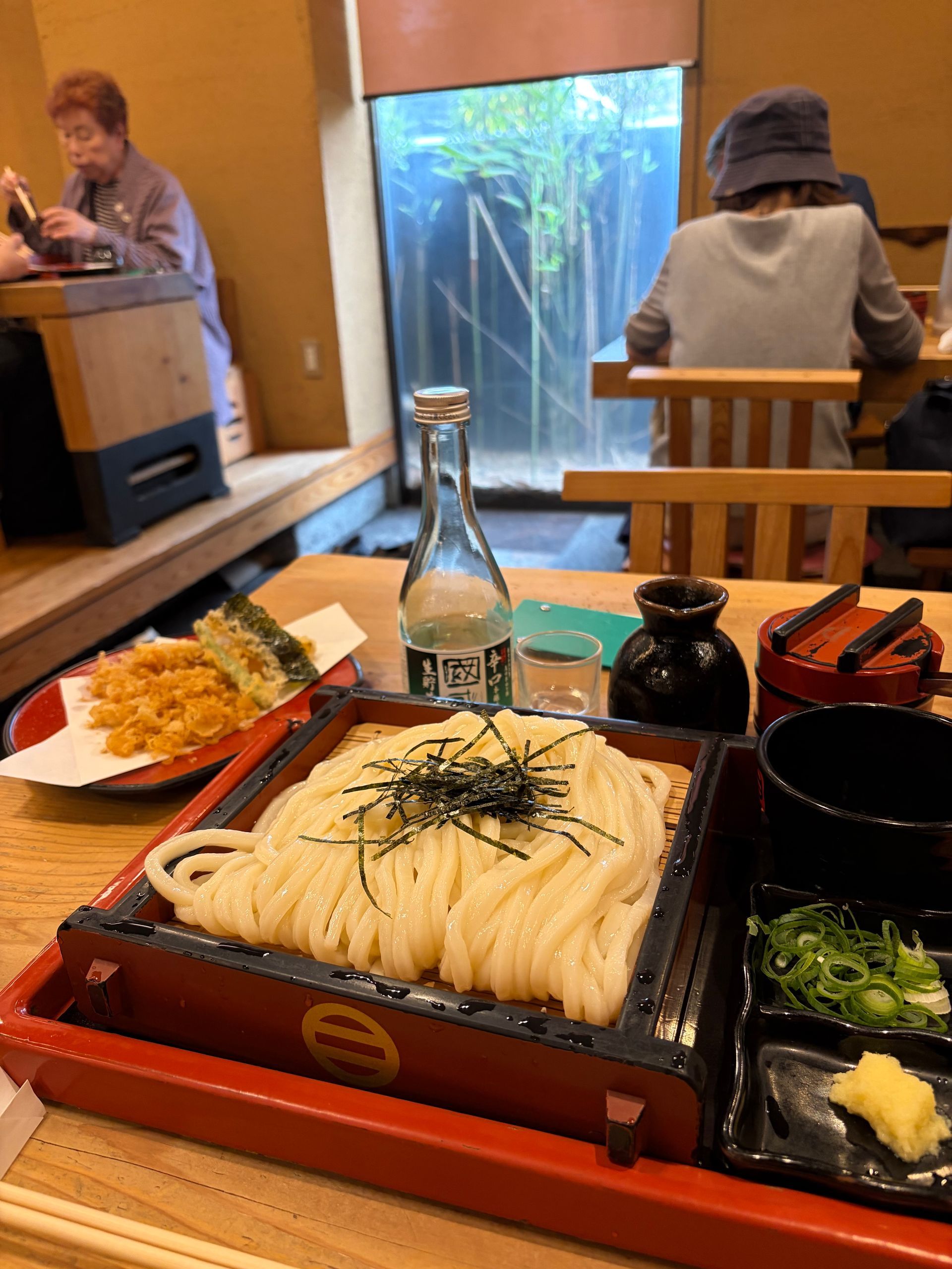 cold udon noodles with tasty broth