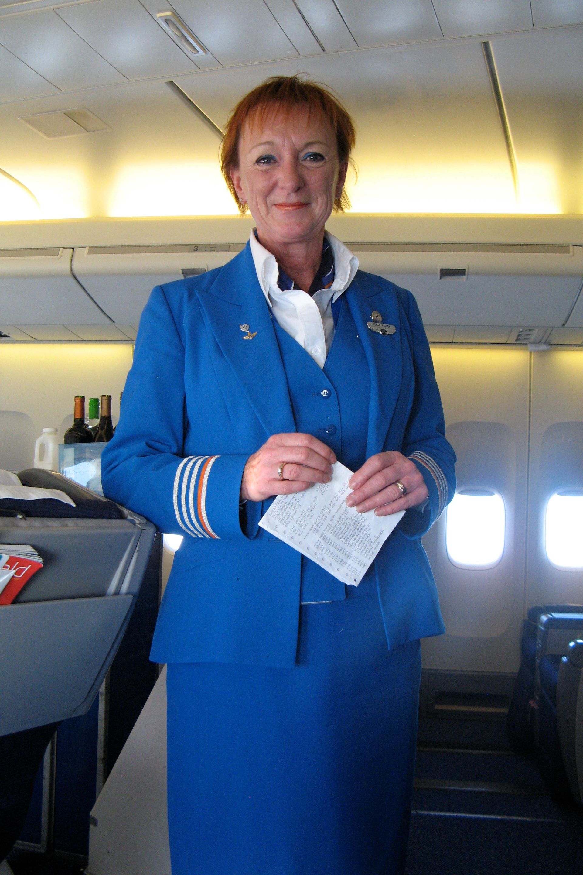 Als KLM Senior purser aan boord vliegtuig