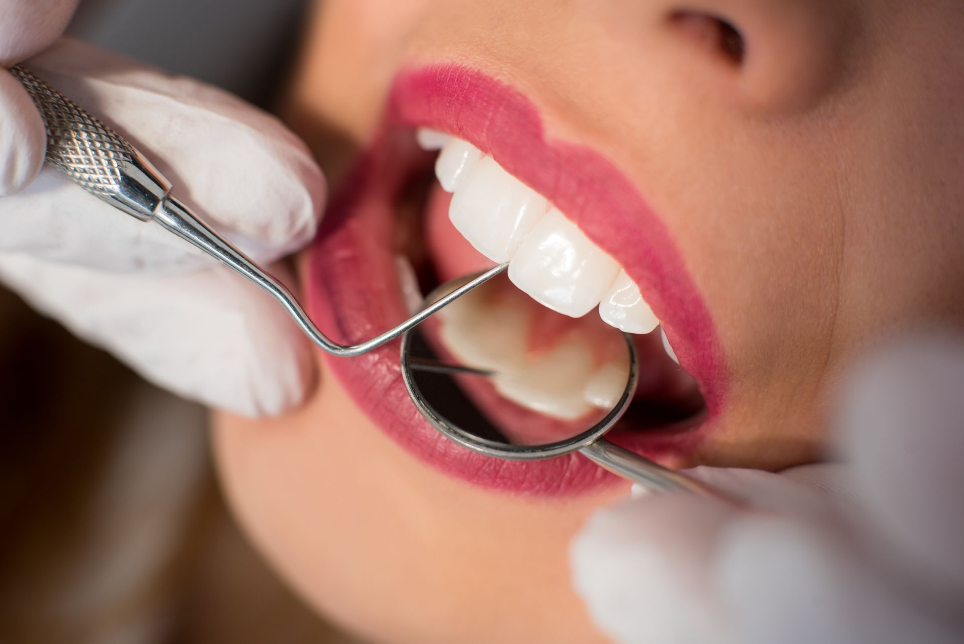 Close-up of a person's mouth.