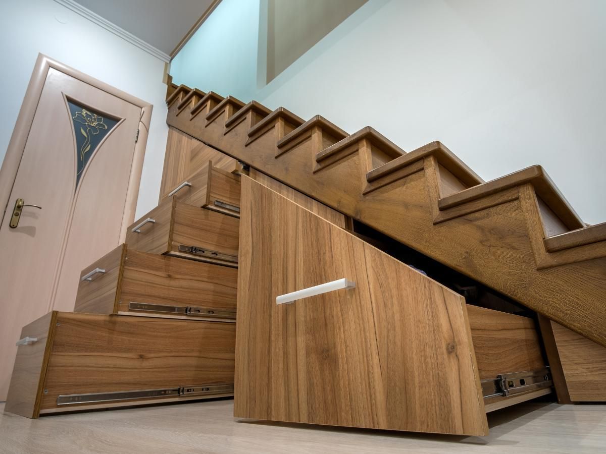 Derbyshire Joinery Specialists builtin storage under a staircase in Alfreton
