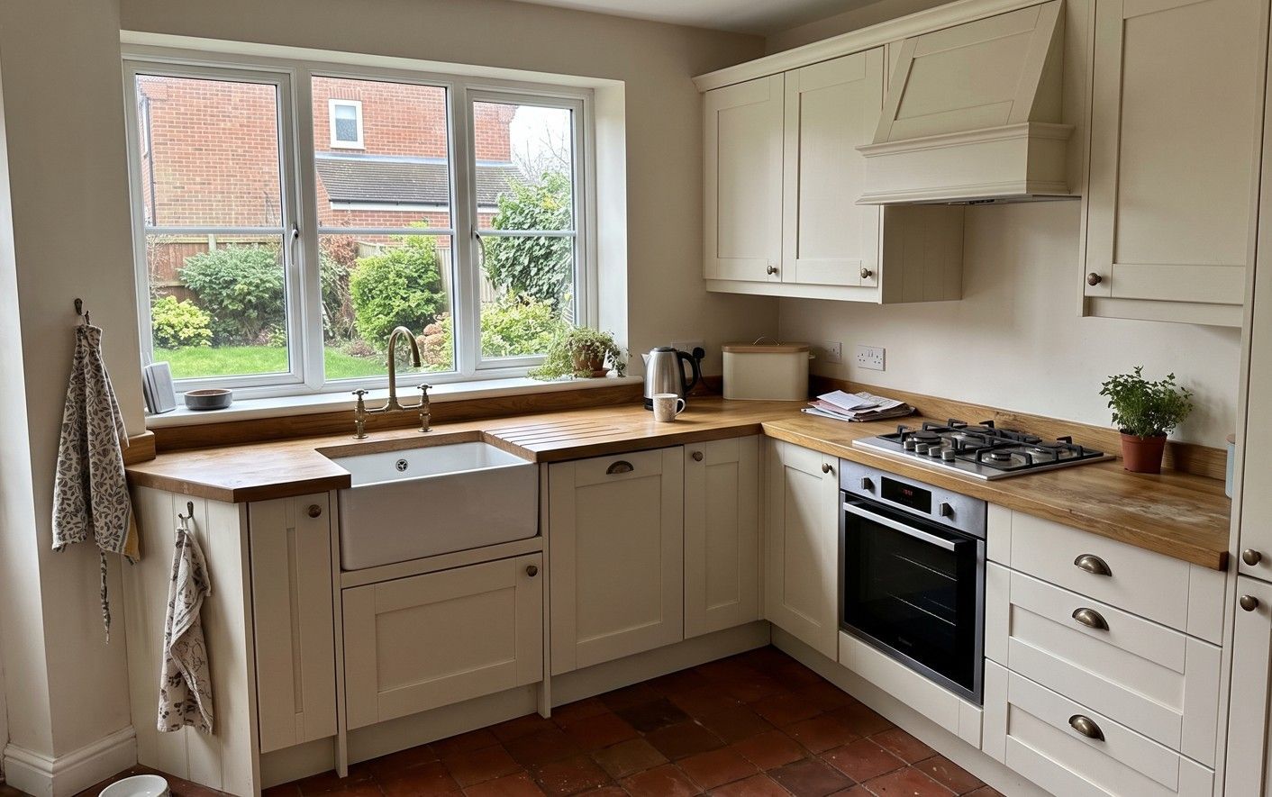Completed fitted kitchen installation by Derbyshire Joinery Specialists in a Derbyshire property near Matlock