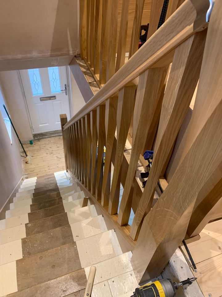 Derbyshire Joinery Specialists fitted wooden staircase and handrail in Derby