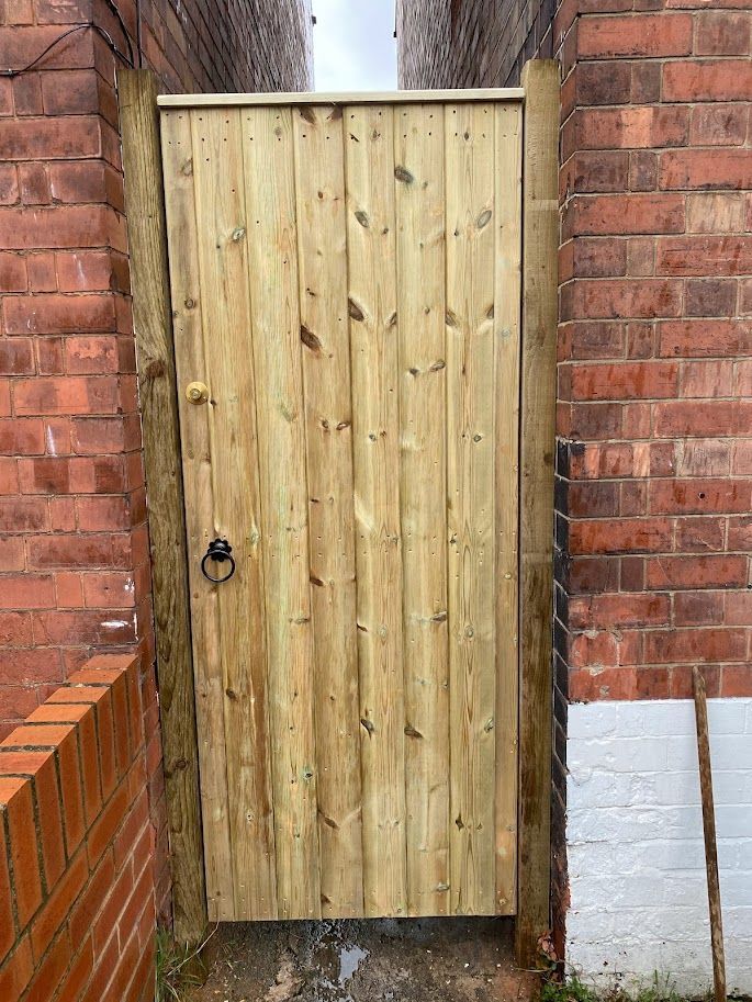 Tongue and groove wooden garden gate