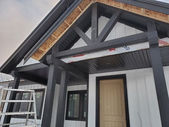 All black soffit, fascia and trim installed by CC Patrick Stevens Exteriors