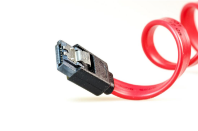 Picture of a red ethernet cord.