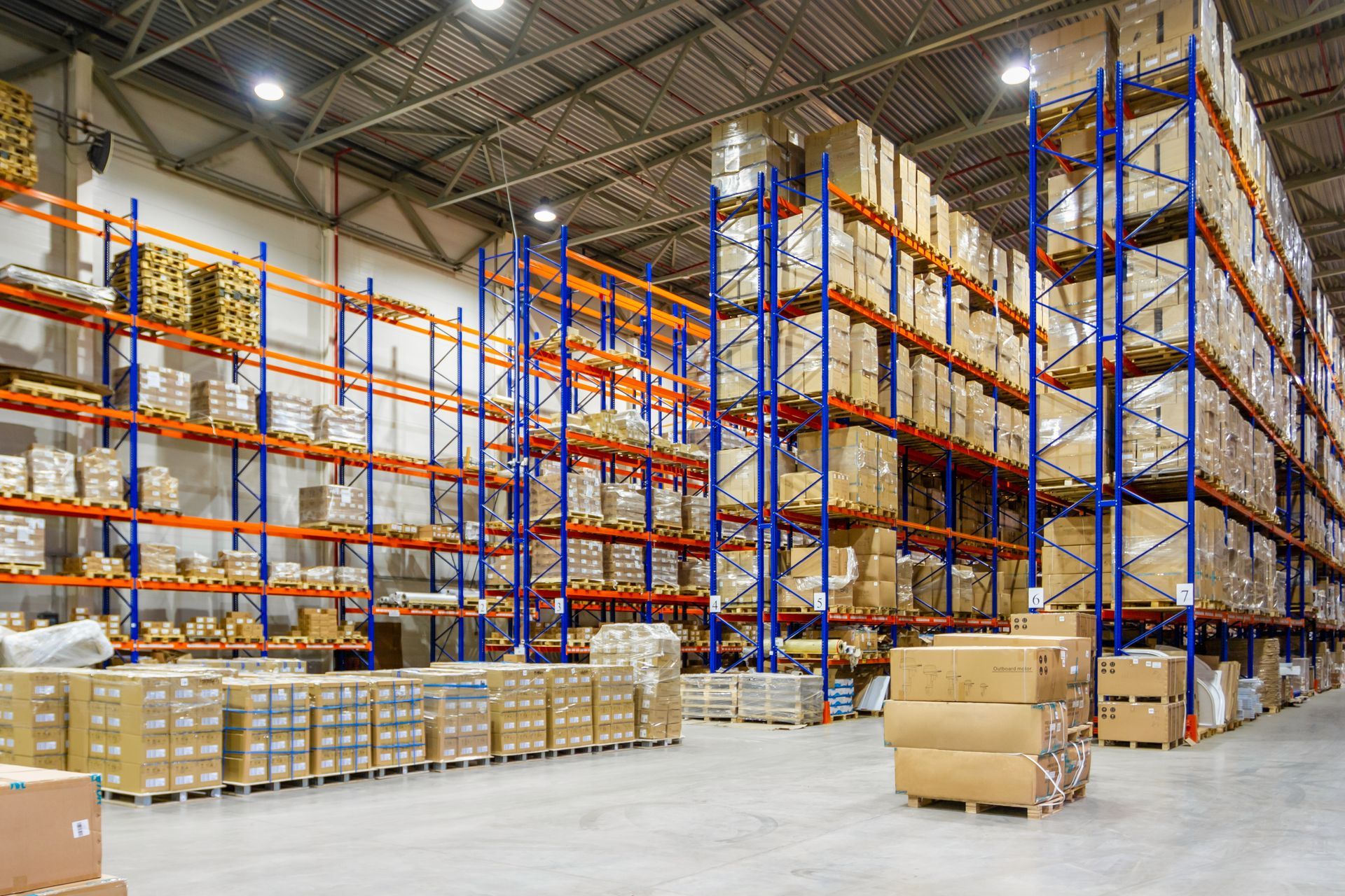 Interior of a modern warehouse storage.