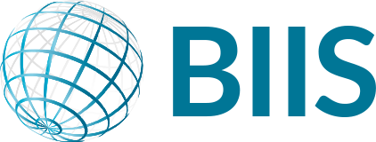 Das bis-Logo ist ein grau-blaues Logo mit einem blauen Globus in der Mitte.