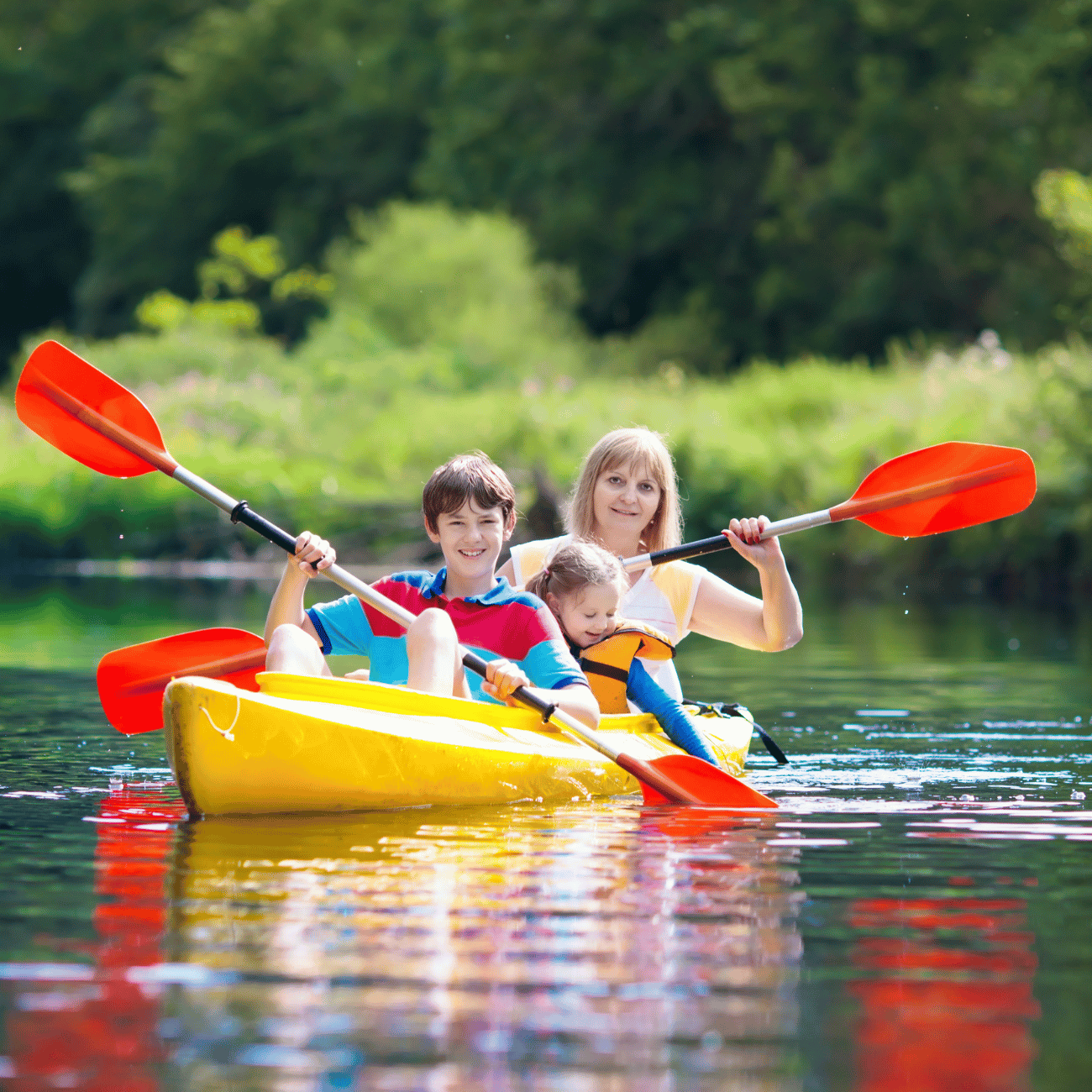 Children in a canoe