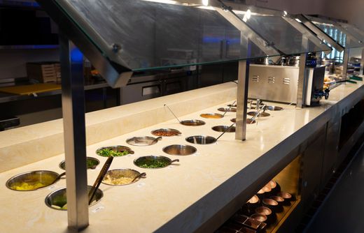 Signature sauce bar with house dipping sauces at YOI BBQ & Hot Pot in Montclair CA