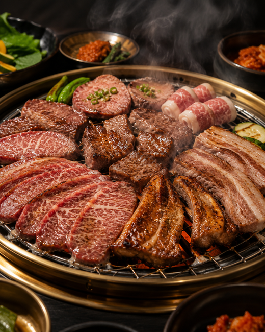 Korean BBQ grill with premium cuts at YOI BBQ & Hot Pot in Montclair CA