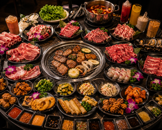 Unlimited food and appetizer bar at YOI BBQ & Hot Pot in Montclair CA