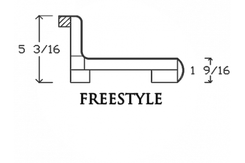A black and white drawing of a freestyle wrench with measurements.