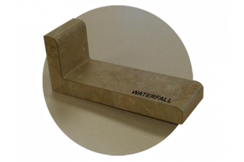 A piece of wood with waterfall written on it