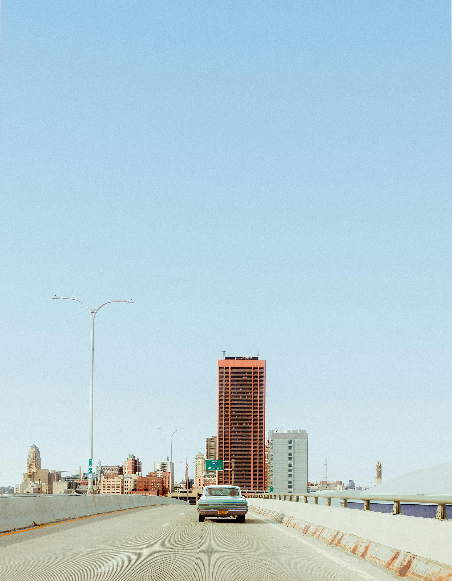 Approaching Buffalo, NY on the skyway