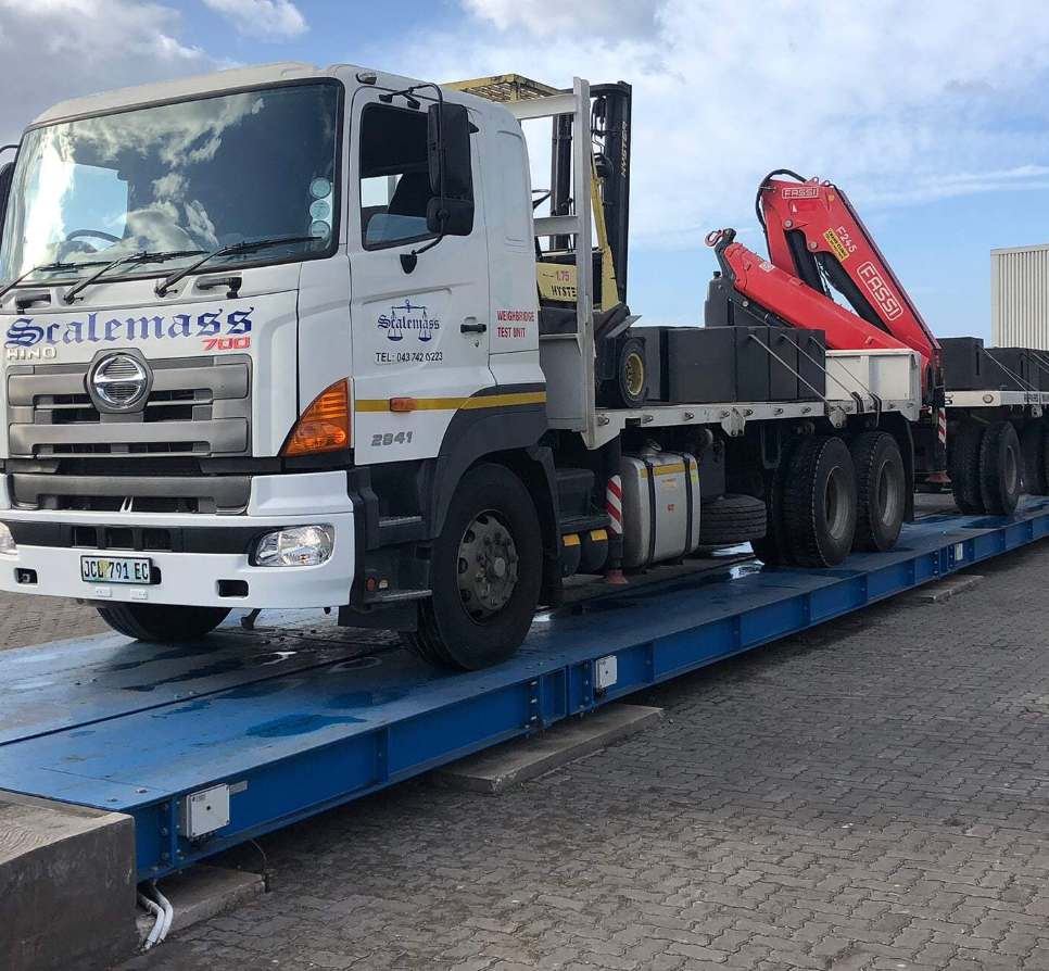 A scale mass truck is sitting on a scale