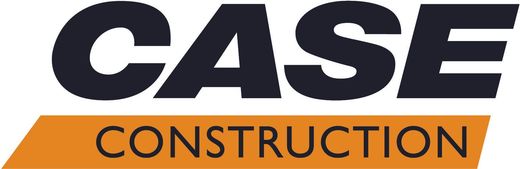 the logo for case construction is black and orange .