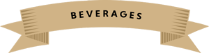 A brown ribbon with the word beverages written on it.