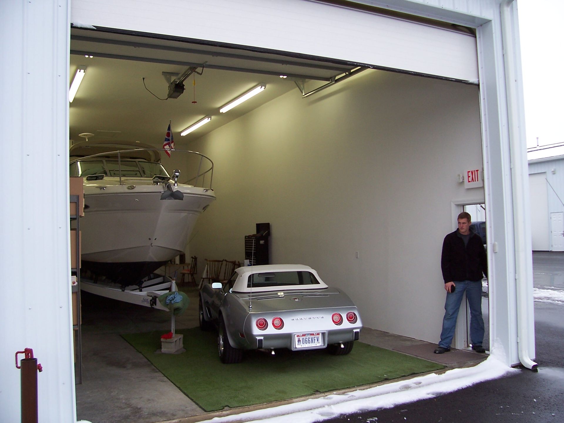 classic car & large boat inside storage condominium / man cave in port clinton ohio