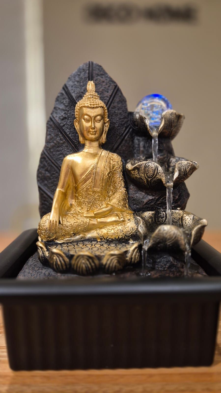 Fuente de Agua Buda Dorado LED - zen
