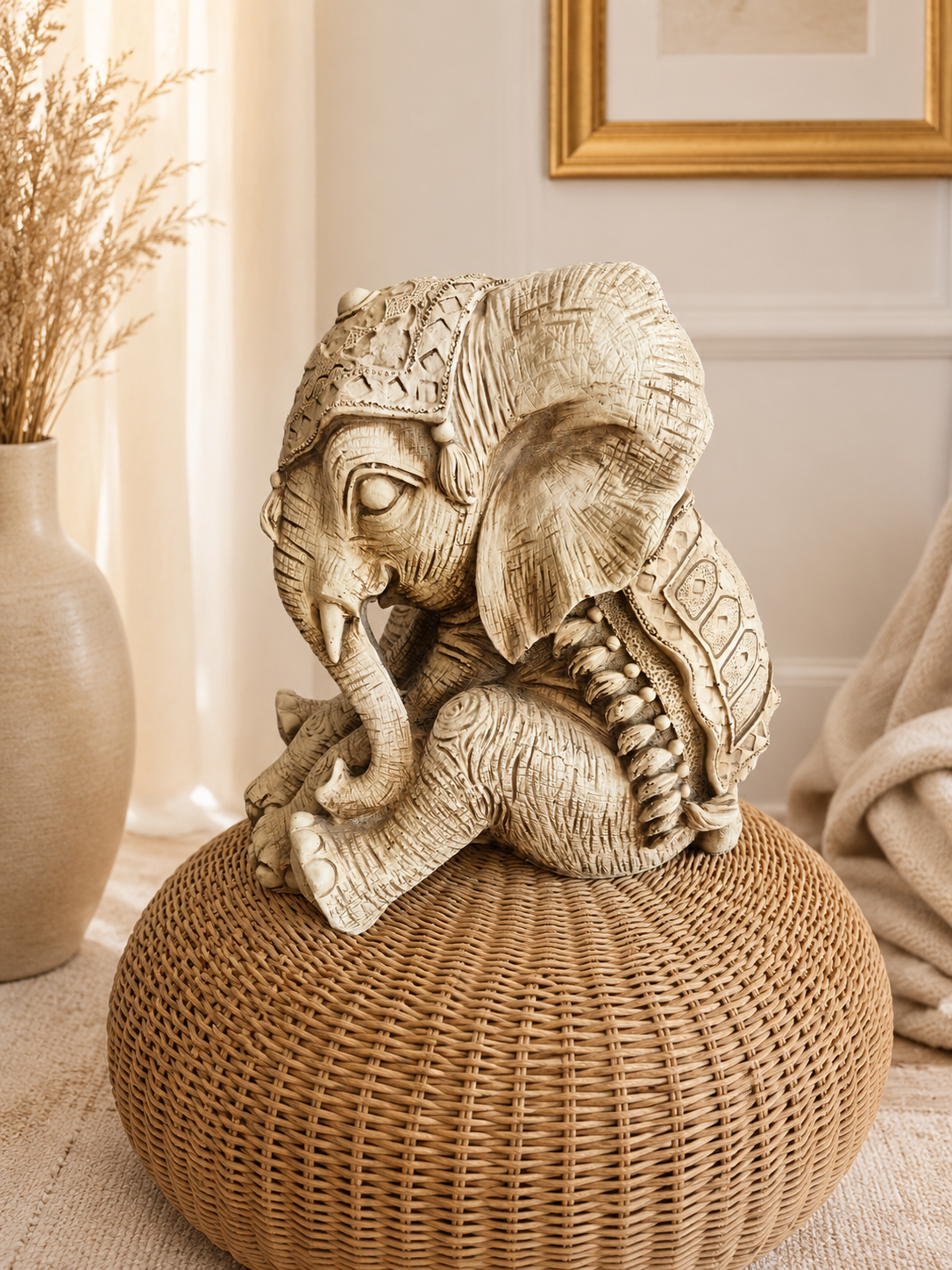 Elefante Sentado Resina