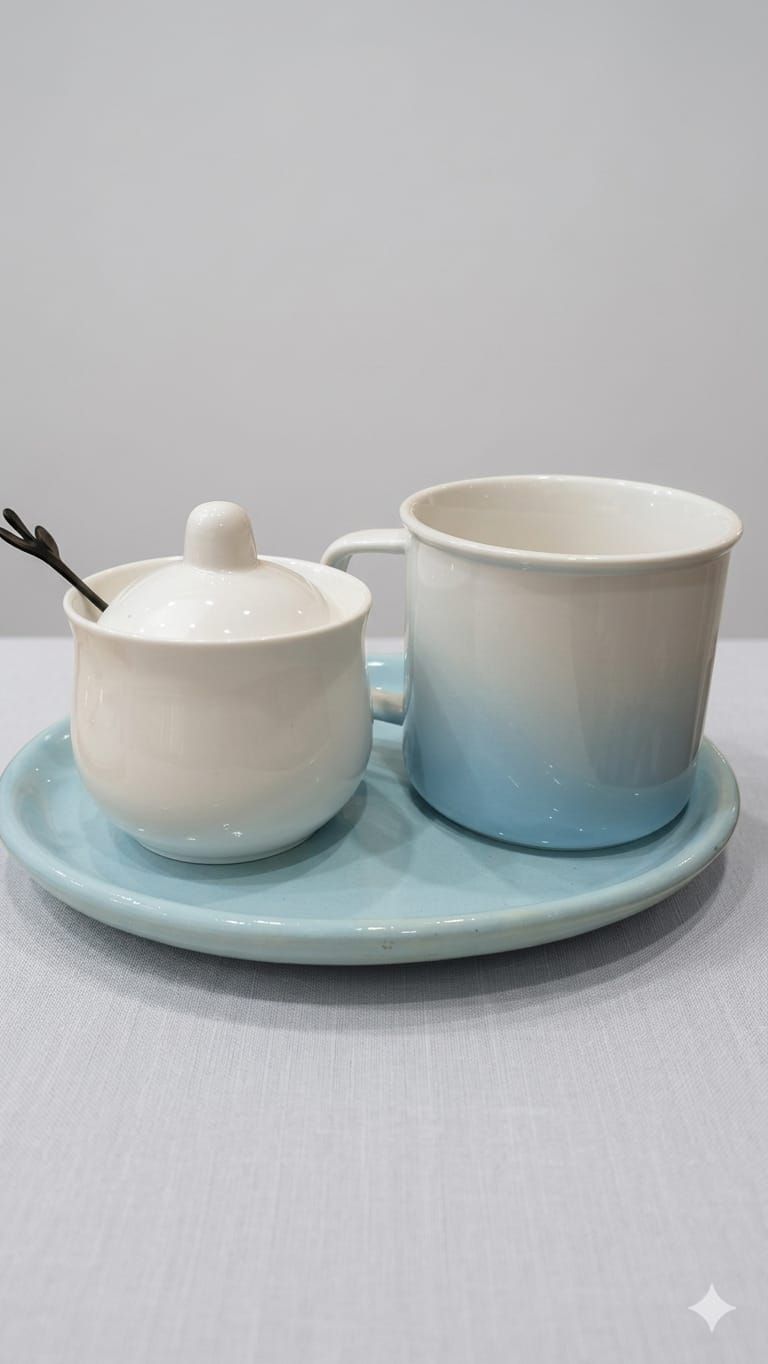 Set Celeste y Blanco