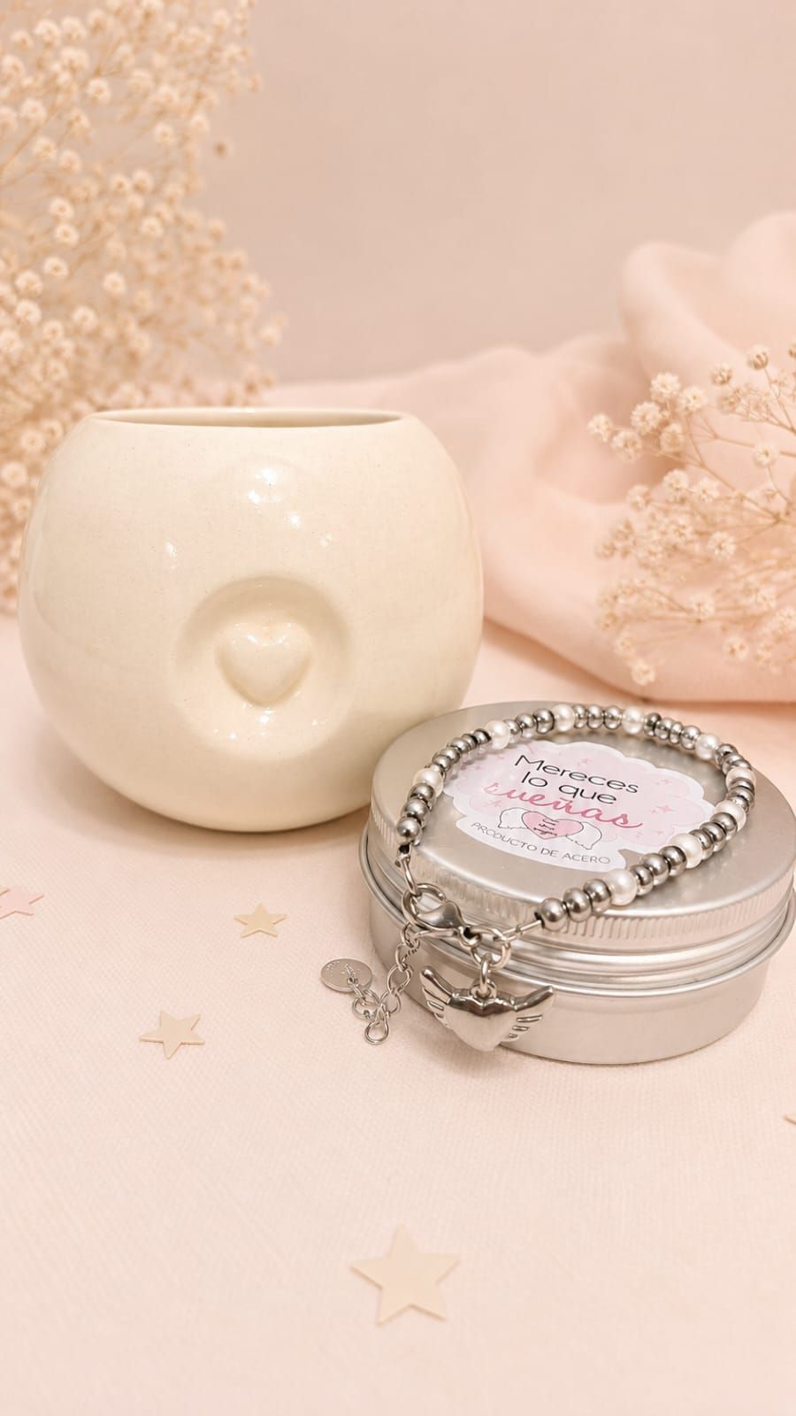 Mate Corazon+Pulsera Corazon c/Alas