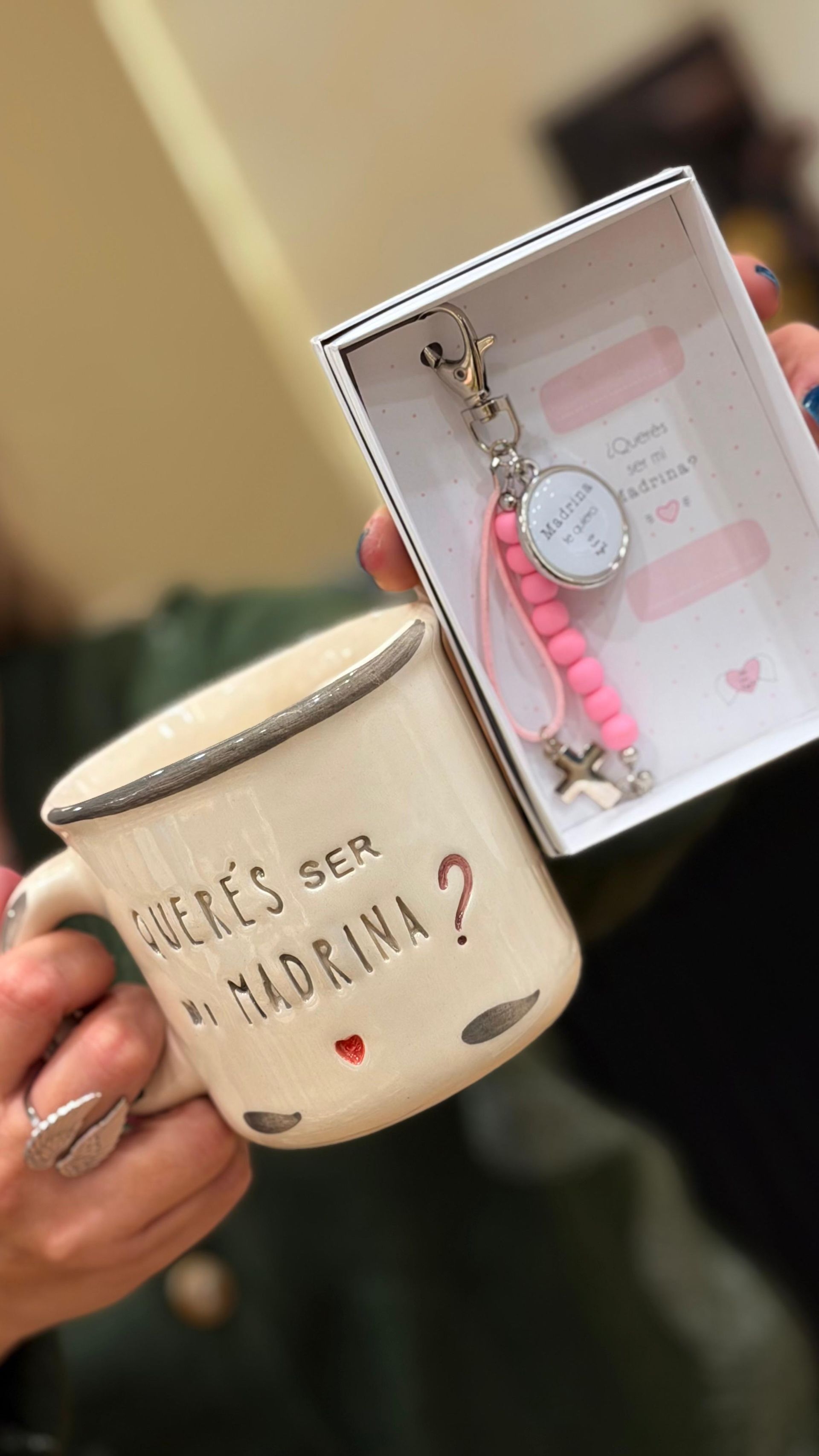 Taza QUERES SER MI MADRINA?+Bendicion MADRINA